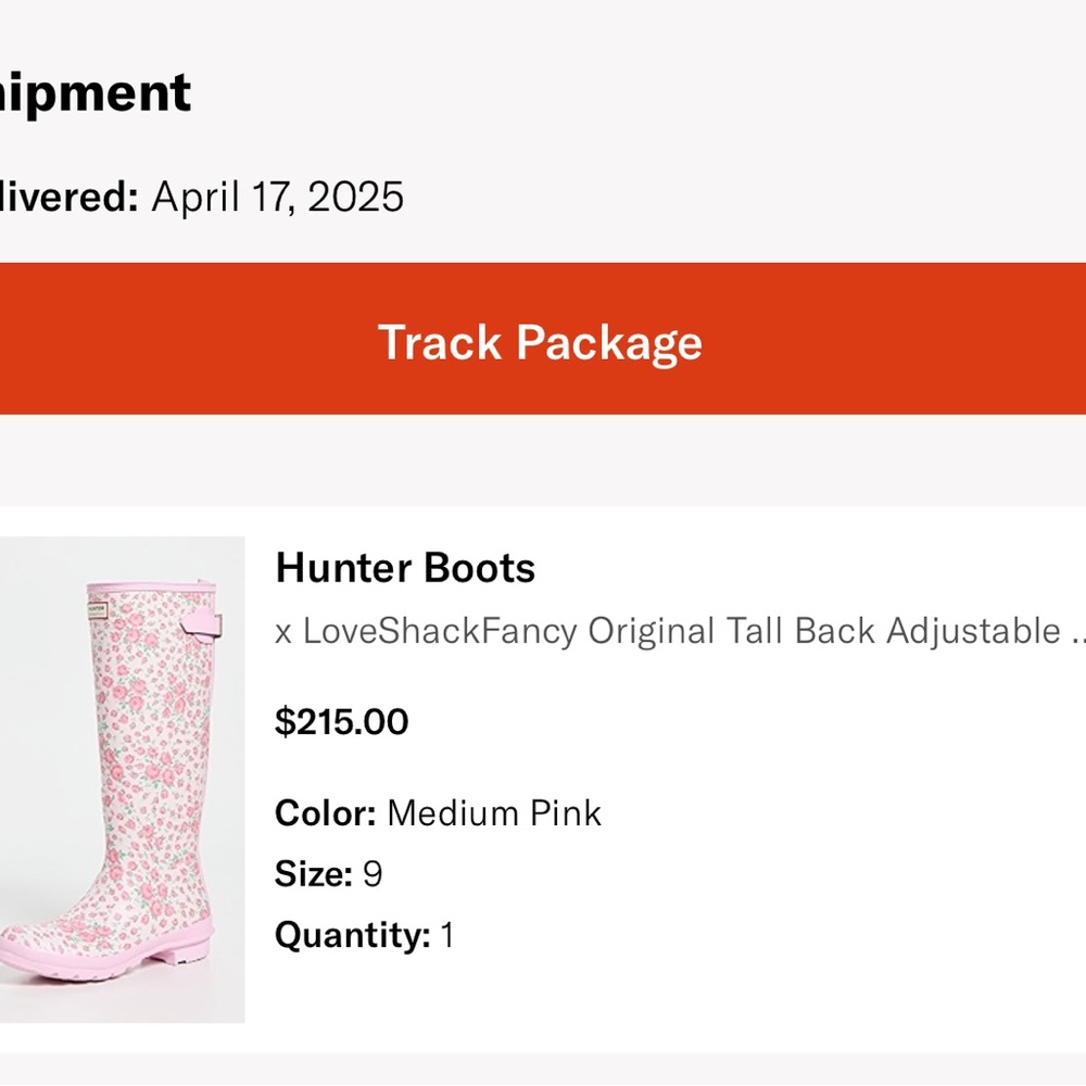 Hunter x LoveShackFancy Rain Boots Pink Floral
